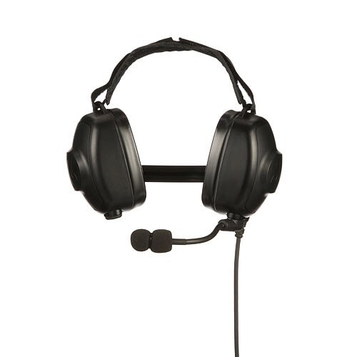 Heavy-Duty, Behind-the-Head Headset With Noise-Canceling Boom Microphone